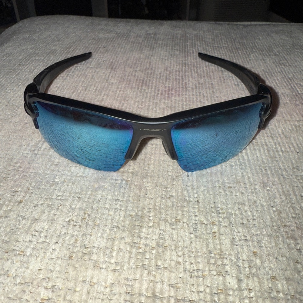 Oakley Prizm Black Frame Sunglasses with Blue Lenses